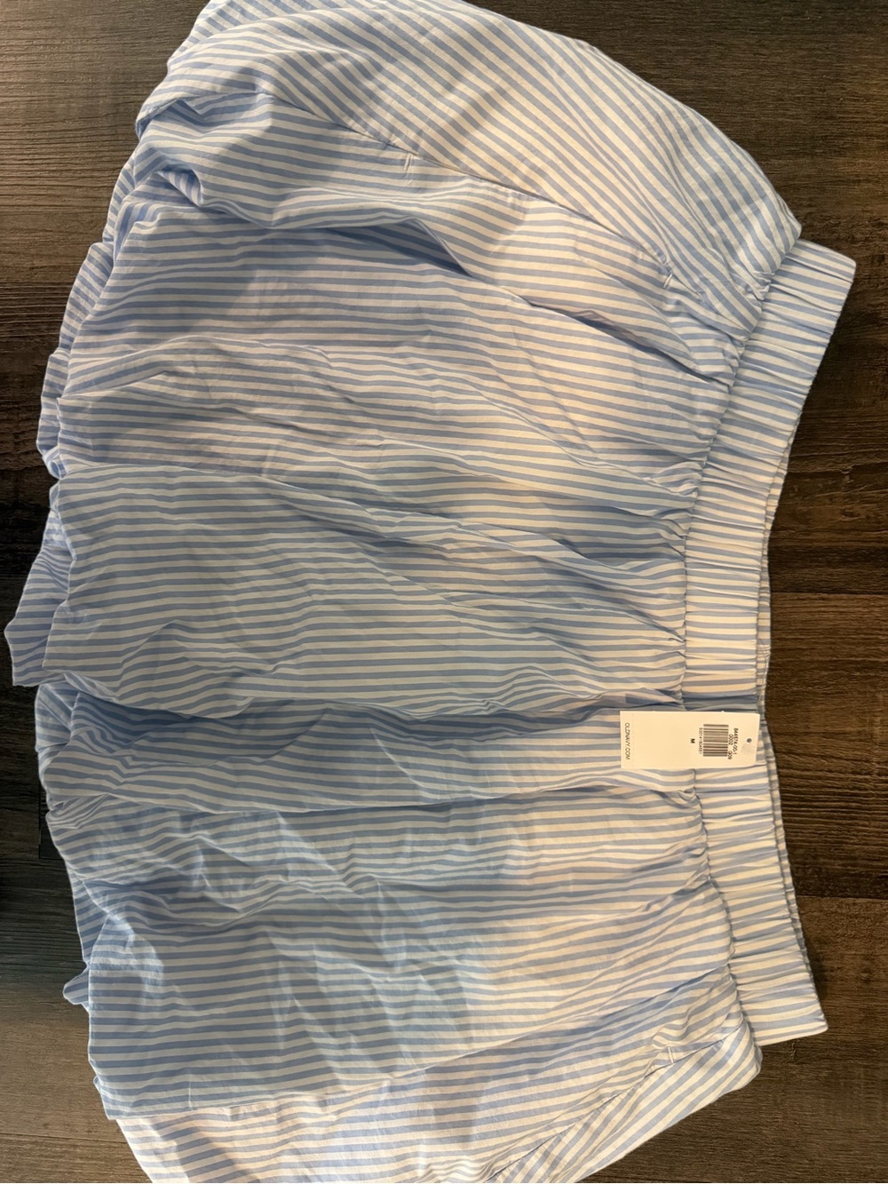 Old Navy Light Blue and White Striped Mini Skirt